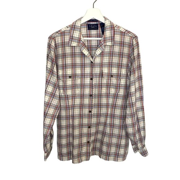 Crazy Horse Liz Claiborne Long Sleeve Plaid Button Front Shirt Women's Size‎ L - Picture 4 of 8